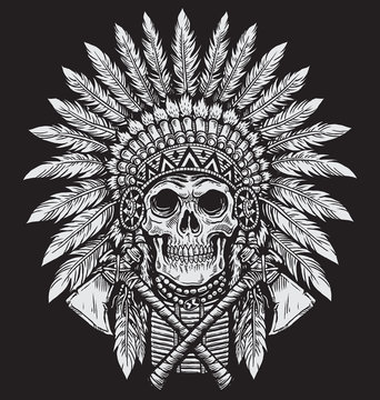 Indian Skull Tattoos Images – Browse 3,375 Stock Photos, Vectors, and Video  | Adobe Stock