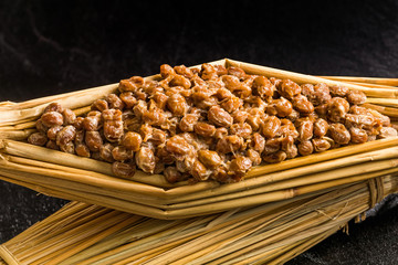 藁入り納豆　Natto Japanese foods