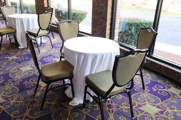 dinner table and chairs in restaurant