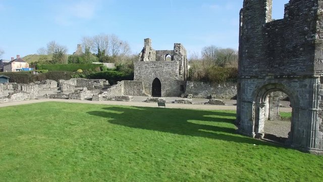 4k Aerial video of a castle in Ireland