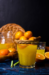 Orange drink in a glass