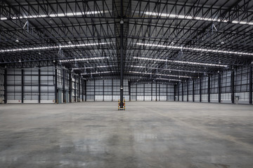 empty modern warehouse for distribution goods.