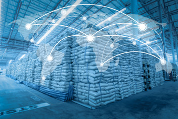 Global network coverage world for Distribution of goods in wareh