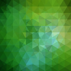 Abstract background consisting of green triangles. Geometric design for business presentations or web template banner flyer. Vector illustration