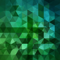 Fototapeta na wymiar Abstract mosaic background. Triangle geometric background. Design elements. Vector illustration. Green colors.