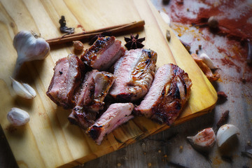 Homemade Smoked Barbecue Pork Ribs Ready to Eat