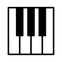 Seven piano or electronic keyboard keys line art icon for music apps and websites © martialred