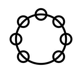 Obraz premium Headless tambourine musical instrument line art icon for music apps and websites