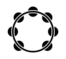 Headless tambourine musical instrument flat icon for music apps and websites