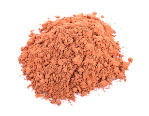 cocoa powder isolated on white background