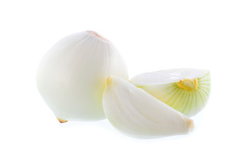 Onions on a white background