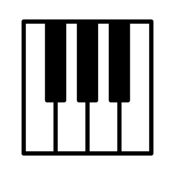 Seven Piano Or Electronic Keyboard Keys Line Art Icon For Music Apps And Websites