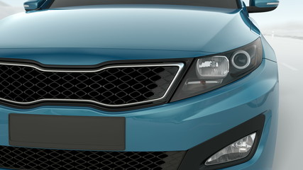 abstract Luxury Car closeup view 3d illustration
