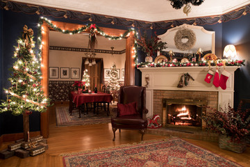 Fototapeta na wymiar Victorian Christmas Interior