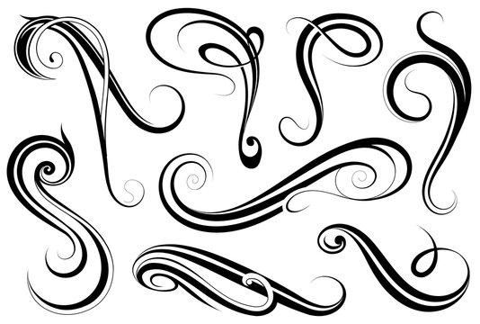Calligraphic swirls set