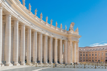 Colonnades on Saint Peter's Square in Vatican Rome