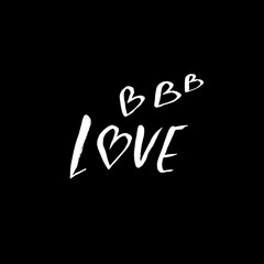 Love. Watercolor hand lettering. Modern brush lettering. Hand drawn lettering with dry brush. Vector.