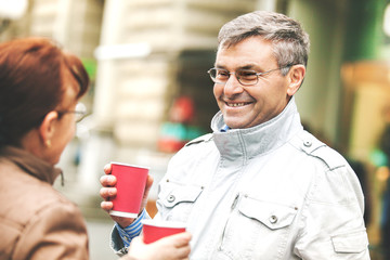 Senior couple in the city