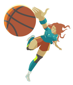 woman playing basketball