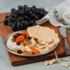 Dried Fruit, Walnut and Honey Baked Brie