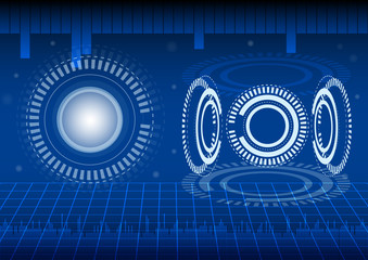 Abstract digital technology blue background.