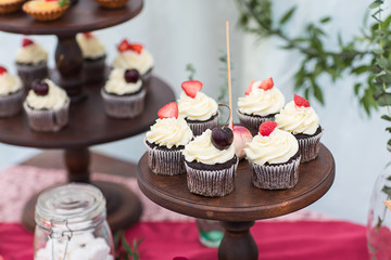 dessert table in restaurant