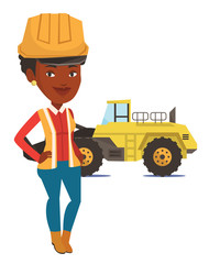 Adult confident miner vector illustration.
