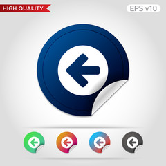 Colored icon of left arrow with background
