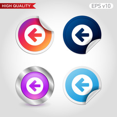 Colored icon of left arrow with background