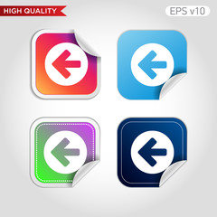 Colored icon of left arrow with background