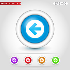 Colored icon of left arrow with background