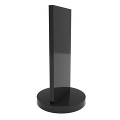 LCD Screen Stand. Blank Trade Show Booth. 3d render of lcd screen isolated on white background. High Resolution. Ad template for your expo design.