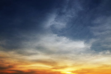 Fototapeta na wymiar Sky and clouds In the Sunset