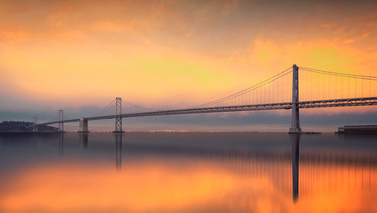 Obrazy na Plexi  The Bay Bridge, San Francisco, Kalifornia, USA