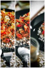 Second course - spicy vegetable stew with wine