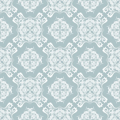 Oriental vector classic light blue and white pattern. Seamless abstract background with repeating elements. Orient background