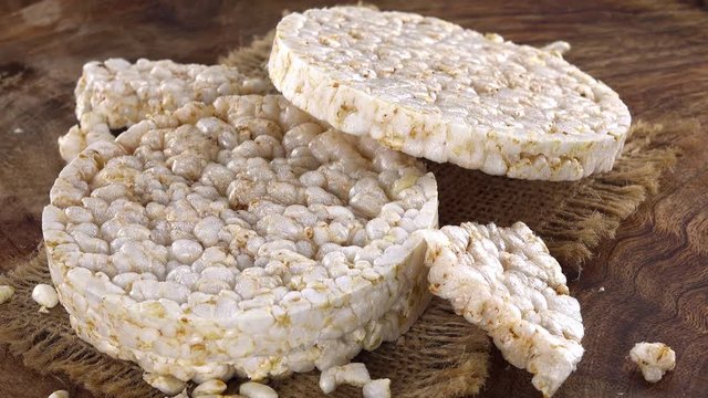 Portion of fresh made rotating Rice Cakes (4K UHD footage)