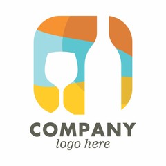 Wine Bottle logo icon vector template