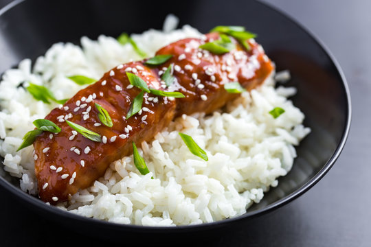 Teriyaki Salmon And  Rice