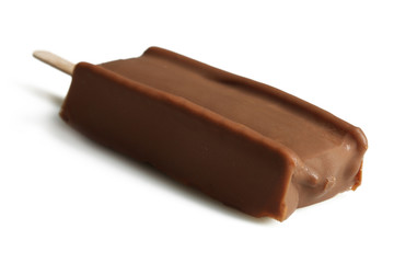 Classic chocolate ice cream isolated on a white background.