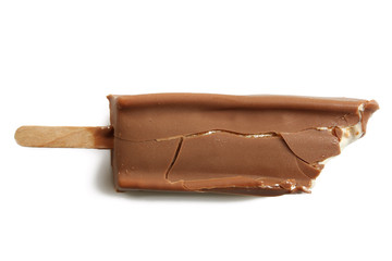 Classic chocolate ice cream isolated on a white background.
