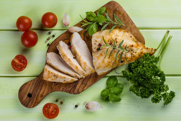 Chichen steak with herbs and spices