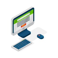 Isometric laptop icon illustration flat design.