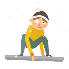 Snowboarder jump vector.