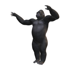 3D Rendering Gorilla on White