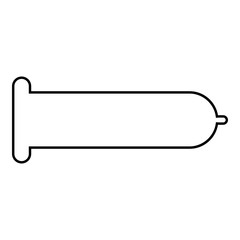 Condom icon - glyph style -  black outline style