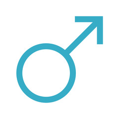 Male symbol icon - glyph style - blue and pink