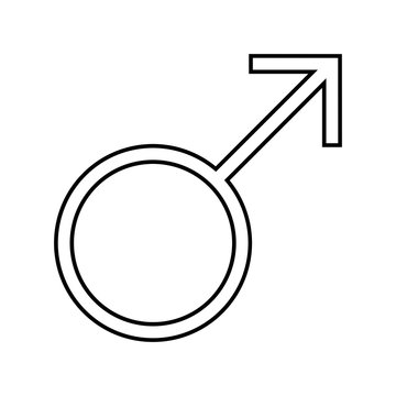 Male symbol icon - glyph style - black outline style Stock Vector | Adobe  Stock