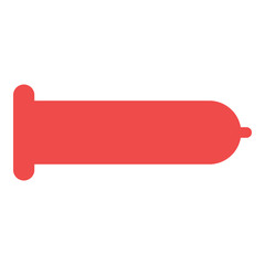 Condom icon - glyph style - Red