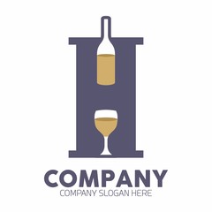 Wine Bottle logo icon vector template